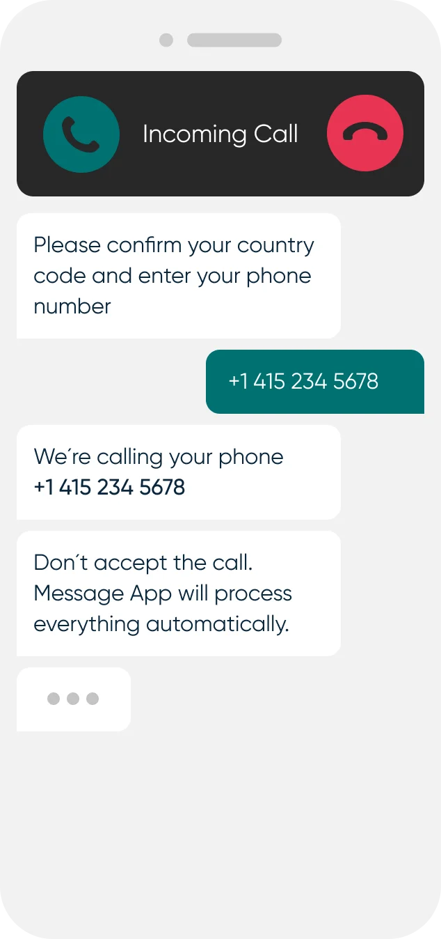illustration of phone with incoming call verification