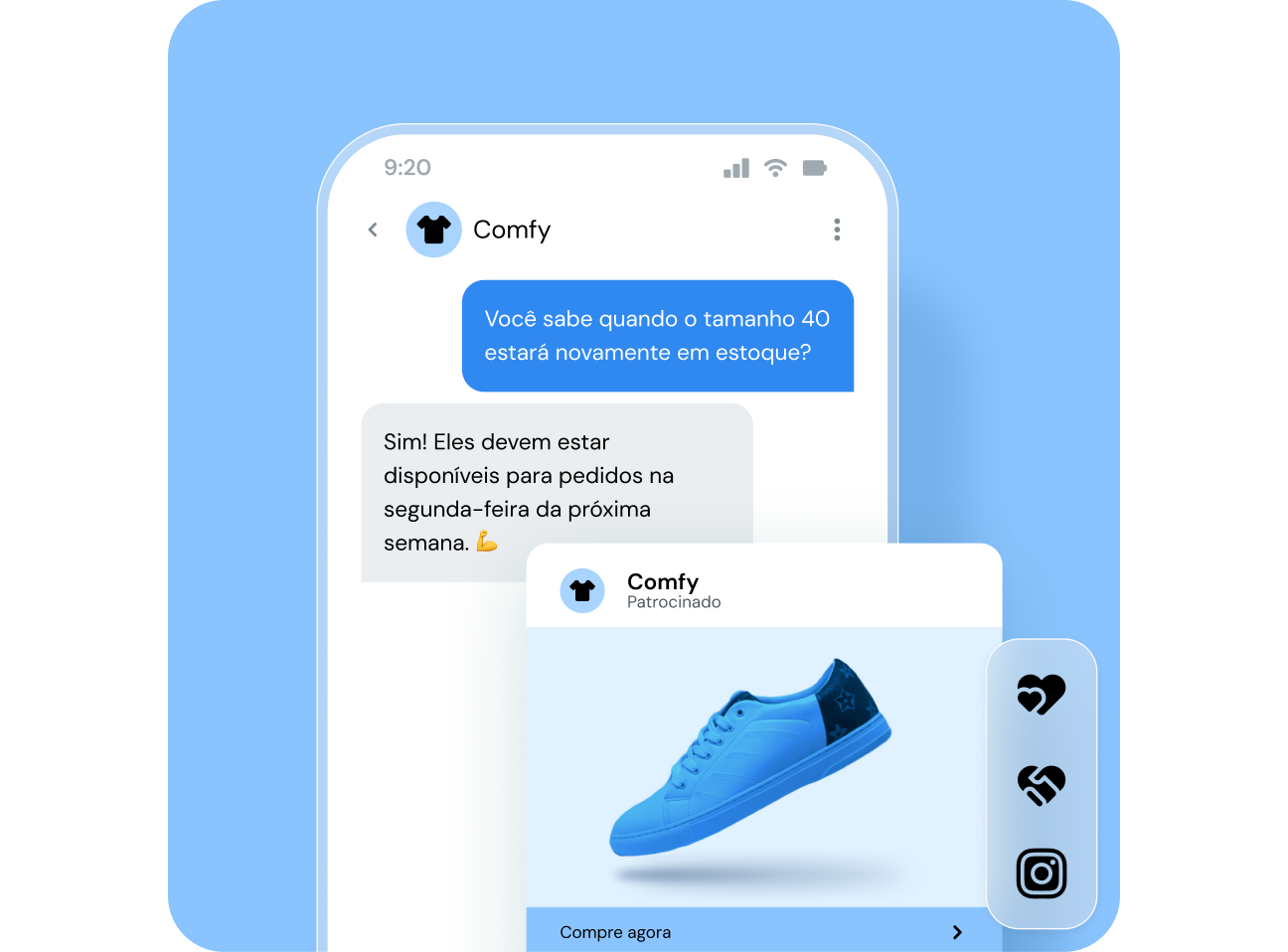 Image for Esteja onde seus clientes estão. Inicie conversas individualizadas